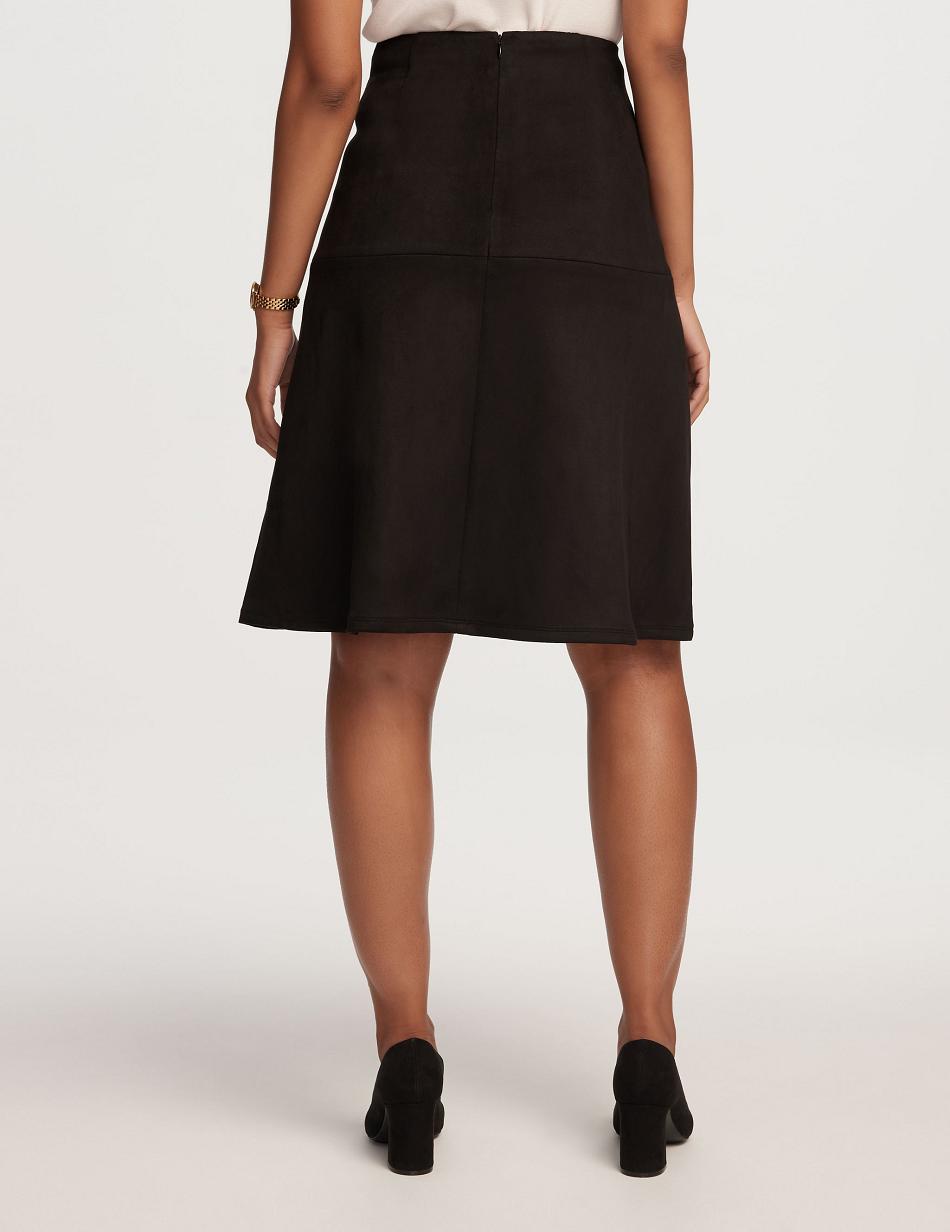 Pantalons Anne Klein Flared Scuba Daim Skirt   | WQA-6024787